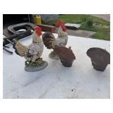 chicken and turkey figurines