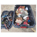 25 gallon husky tote loaded with tools