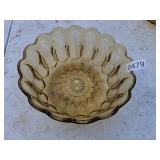 Large amber glass salad serving bowl