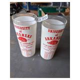 2 Razor backs 1965 cotton bowl champs glasses