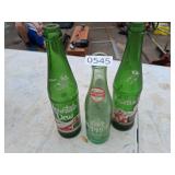 vintage 2 mountain dew, one dr pepper bottles