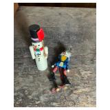 Snowman, nutcracker, and other decor