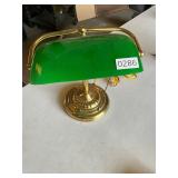 Green and brass piano desk lamp