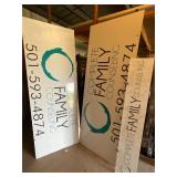 3 signs- 3 x 8 and 2 x 6