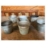 6 galvanized pails with handles