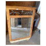 Wood and metal accent mirror 35 x 51