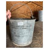 Galvanized, pale with handle