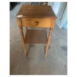 Square wood side table with drawer