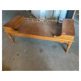 Wooden coffee table slip up ends