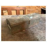 Vintage metal, toolbox, and tools