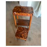 2 matching tables wood checker design