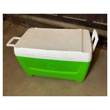 Green and white igloo cooler