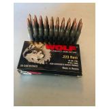 20- Wolfe .223 ammo- 55 gr- FMJ