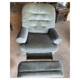 Blue swivel rocker recliner