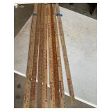 8- wooden yard sticks