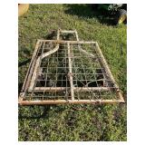 Lawn rake trailer frame. Swivel tires