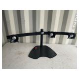 Triple monitor horizontal table stand
