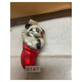 Mickey Mouse- Glass blown stocking ornament