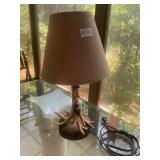 Deer antler lamp