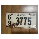 Iowa 1960 License Plate