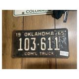 Oklahoma 1965 license plate