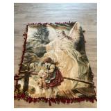 Plush angel throw blanket
