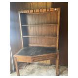Wooden corner desk/ hutch