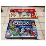 Disney Sorry and unopened Mickey Monopoly game