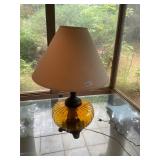 Vintage Amber glass lamp