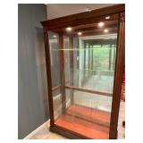 Wood and glass lighted display