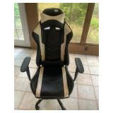 Black and White rolling gaming style chair/ottoman