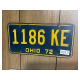 Ohio 1972 License Plate