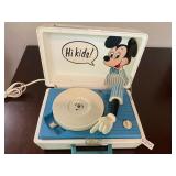Vintage Sears Mickey Mouse Record Player- works