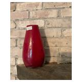 Red glass vase