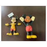 2- Vintage rubber Mickey Mouse figures