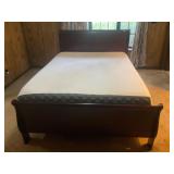 Queen sleigh bed, box spring and mattress