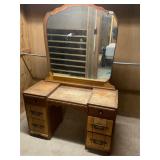 Antique vanity and mirror