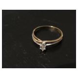 14K Gold Marquee Cut Dimond