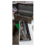 Metal Craftsman Tool Box with Various Tools. See