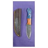 NEW Damascus Steel 3.75" Blade knife with Sheath.