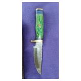 Damascus Steel 4" Blade knife with Sheath.