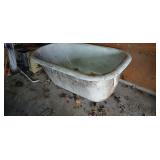 Cast Iron Claw Foot Bathtub.  Missing one Cast
