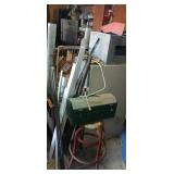 Mixed Scrap Metal Lot. Furnace.  Stool. Tool Box.