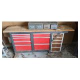 Craftsman Tool Bench, 2 Metal Drawer Cabinets,