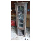 Vintage Wood Cabinet with Glass Front Door.