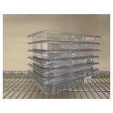 (6) Plastic Food Pans Fourth X 2.5in