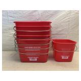 (6) Red Cleaning Solution Buckets