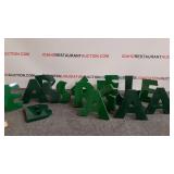 Assorted Green Wooden Letters