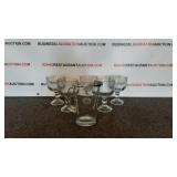 (5) margarita glasses & glass pitcher (5) margarita glasses & glass pitcher