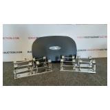 (1) 2-Roll 9" tissue dispenser + metal holders (1) 2-Roll 9" tissue dispenser + metal holders